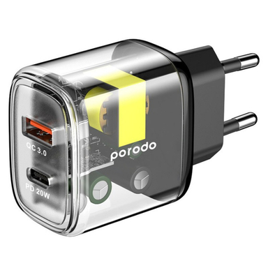 شارژر دیواری 20 وات پرودو مدل PD-T20WACEU QC3.0 PD 3A