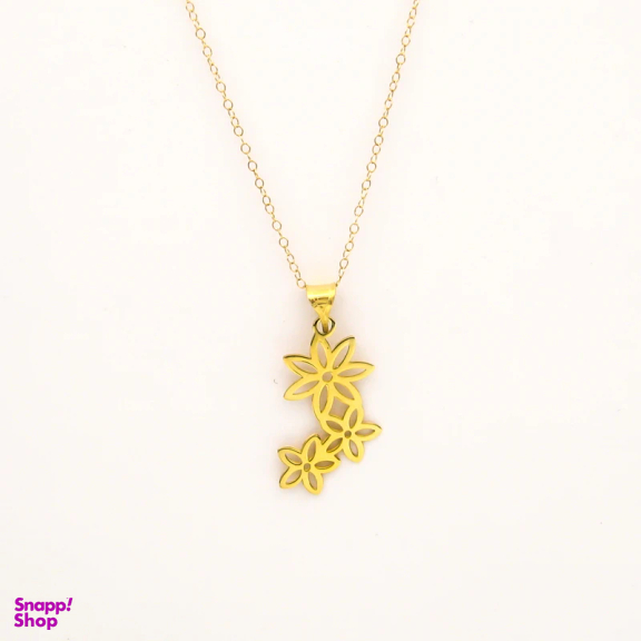 گردنبند طلا 18 عیار زنانه کاپانی مدل گل کد KN022