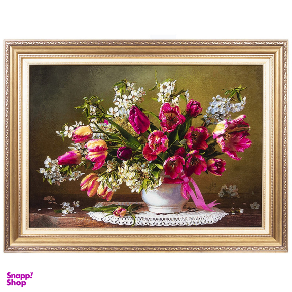 تابلو فرش دستباف سی پرشیا مدل گل در گلدان سرامیکی کد 903650