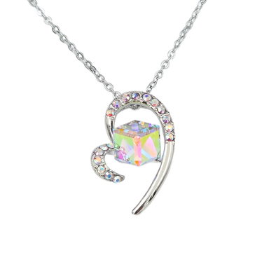 گردنبند زنانه سواروسکی طرح قلب و مکعب کد swar145