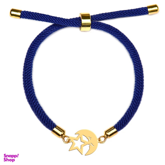 دستبند طلا 18 عیار دخترانه مدل ماه و ستاره