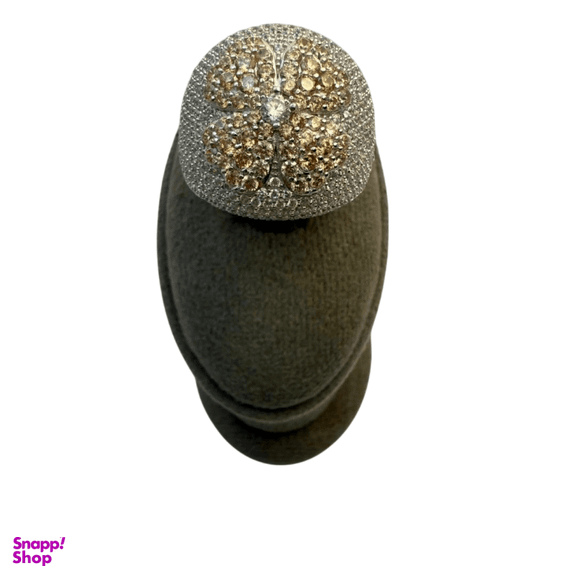 انگشتر نقره 925 عیار زنانه طرح نگین گل زرد کد RNGF 1118