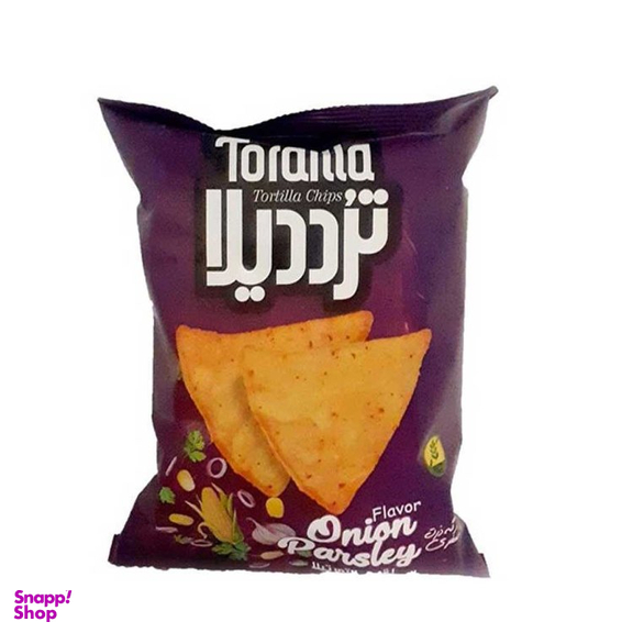 چیپس ذرت پیاز و جعفری ترددیلا وزن 100 گرم