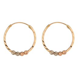 گوشواره طلا 18 عیار زنانه حلقه ای چهار گوی کد 44509
