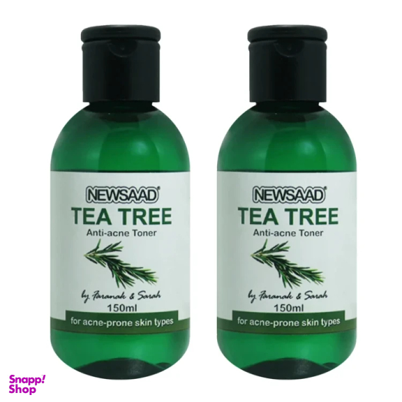 تونر پاک کننده صورت نیوساد مدل Tee Tree مناسب پوست آکنه ای حجم 150 میلی لیتر بسته 2 عددی