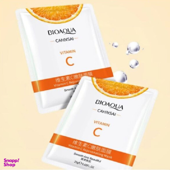 ماسک صورت جوان کننده بایوآکوا مدل ویتامین C وزن 25 گرم