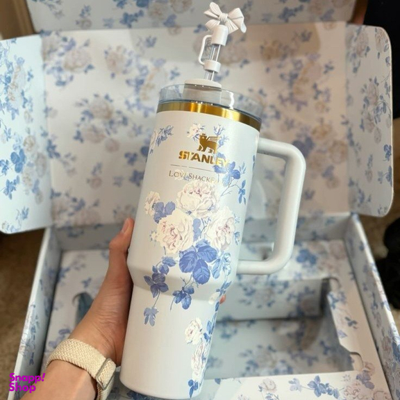 تراول ماگ استنلی مدل tumbler آبی جعبه کادویی ظرفیت 1180 میلی لیتر