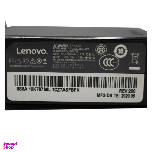 شارژر لپ تاپ 20 ولت 3.25 آمپر لنوو مدل ADLX65CLGC2A کد 9004