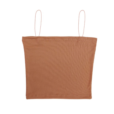 تاپ زنانه مدل بند ماکارونی کد 64 رنگ نسکافه ای روشن