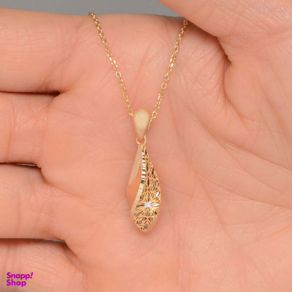 آویز گردنبند طلا 18 عیار زنانه طلای مستجابی مدل آوا مخروطی کد 3683