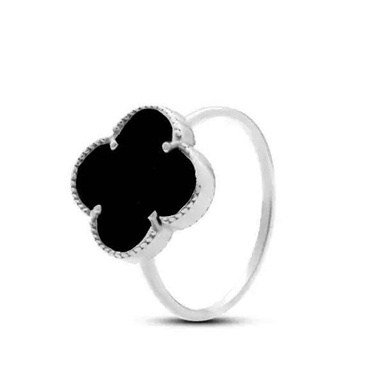 انگشتر نقره زنانه مدل ونکلیف مشکی کد 150