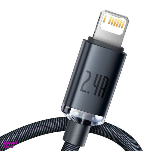 کابل تبدیل USB به لایتنینگ باسئوس مدل Crystal Shine طول 2 متر