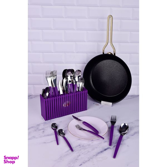 سرویس قاشق و چنگال 31 پارچه سی اند اس مدل منحنی
