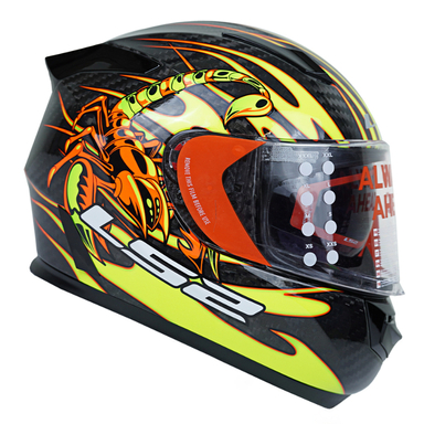 کلاه کاسکت ال اس تو مدل FF801 Scorpion Black Yellow به همراه کاور