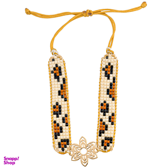 دستبند طلا 18 عیار زنانه میلی گالری مدل آسانسوری میوکی طرح گل کد MT1424