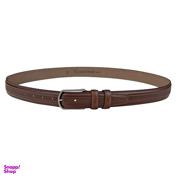 کمربند مردانه نوین چرم مدل دودوخت طرحدار کد SS-BT0702-2 سایز 105 سانتی متر