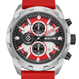ساعت عقربه ای مردانه اکستری کد X6077-C قرمز نقره ای