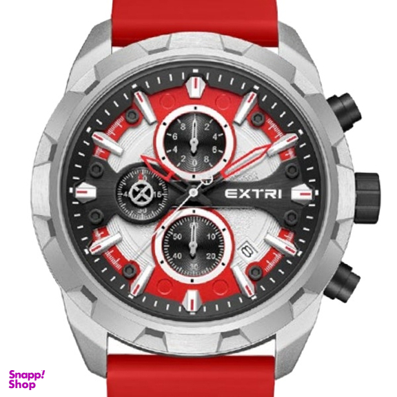 ساعت عقربه ای مردانه اکستری کد X6077-C قرمز نقره ای