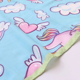 دستمال سر و گردن دخترانه مدل نخ پنبه طرح یونیکورن کد 1045