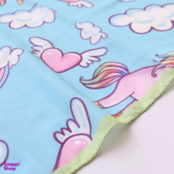 دستمال سر و گردن دخترانه مدل نخ پنبه طرح یونیکورن کد 1045