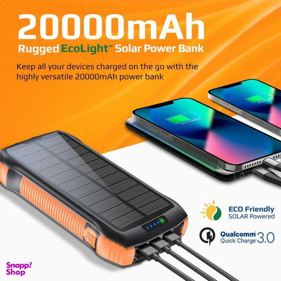 پاوربانک خورشیدی پرومیت مدل SOLARTANK-20PDQI به ظرفیت 20000 میلی آمپر ساعت
