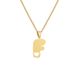 گردنبند طلا عیار 750 زنانه شمیم گلد گالری طرح حرف F و قلب Z-15