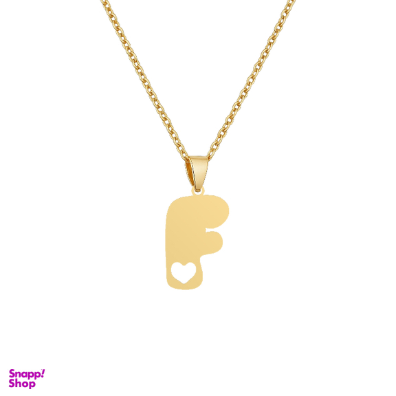 گردنبند طلا عیار 750 زنانه شمیم گلد گالری طرح حرف F و قلب Z-15