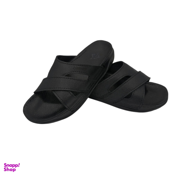 صندل طبی مردانه چرم ریباری مدل H101 رنگ مشکی