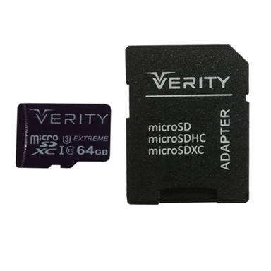 کارت حافظه MicroSD وریتی مدل U3/80m ظرفیت 64 گیگابایت به همراه آداپتور