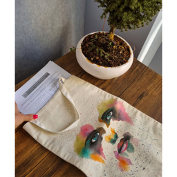 ساک خرید مدل چهره آبرنگی