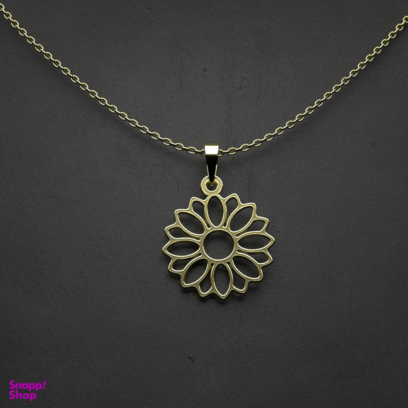 گردنبند طلا 18 عیار زنانه مدوپد مدل گل کد PP2-1-1198