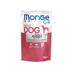 پوچ سگ مونگه مدل Grill Adult Dog طعم بیف وزن 100 گرم