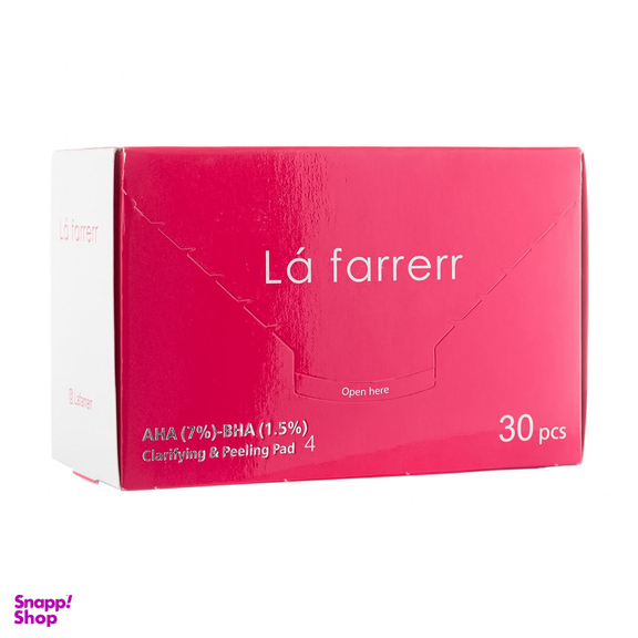 پد پاکسازی کننده و لایه بردار پوست لافارر مدل شماره 4 حاوی %1.5 AHA 7% و BHA بسته 30 عددی