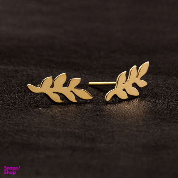 گوشواره طلا 18 عیار زنانه شمیم گلد گالری طرح برگ کد 684D3094
