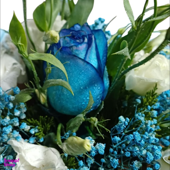 دسته گل طبیعی کد 0506 رنگ آبی