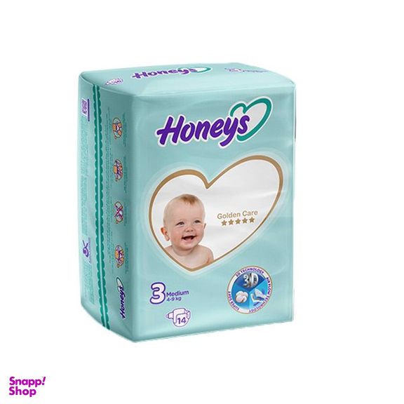 پوشک بچه هانیز سایز 3 بسته 16 عددی