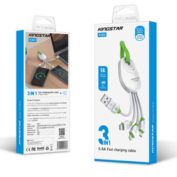 کابل تبدیل USB به Type-C/Lightning/MicroUSB کینگ استار مدل K305 طول 1 متر