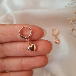 گوشواره زنانه ژوپینگ مدل حلقه ای قلب قلبی