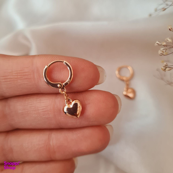 گوشواره زنانه ژوپینگ مدل حلقه ای قلب قلبی