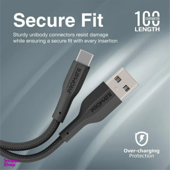 کابل تبدیل USB به Type-C پرومیت مدل ECOLINE-CC120.BLK طول 1 متر