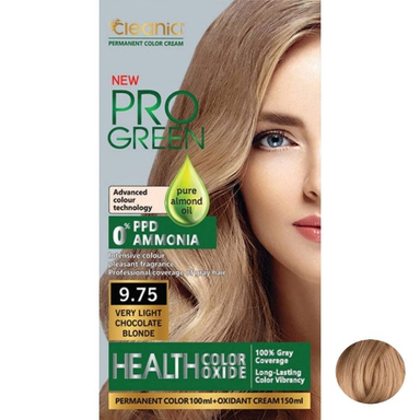 کیت رنگ مو کلینیک کیندی شماره 9.75 رنگ بلوند شکلاتی کاملا روشن
