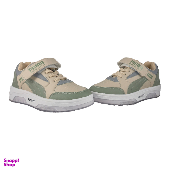 کتانی راحتی طرح PUMA کد B 1258 رنگ کرم سبز