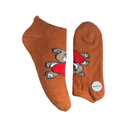 جوراب زنانه مچی پشمی طرح خرس کد 24241