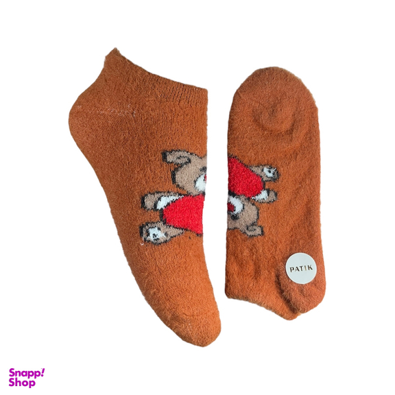 جوراب زنانه مچی پشمی طرح خرس کد 24241