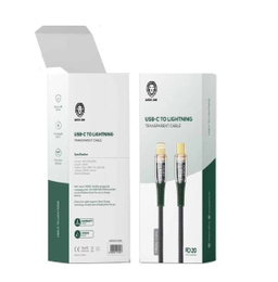کابل دیتا 20 وات Type-C به Lightning گرین لاین مدل Transparent Cable کد GNTSCLTG1MBK طول 1 متر