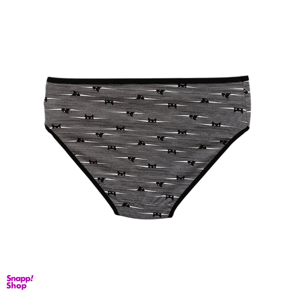 شورت زنانه میسپل طرح گربه کد B-1059-15 رنگ مشکی