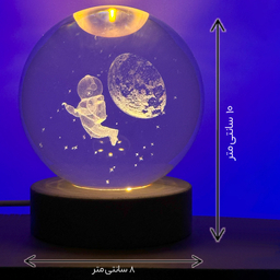 چراغ خواب مدل گوی شیشه ای 3 بعدی طرح فضانورد