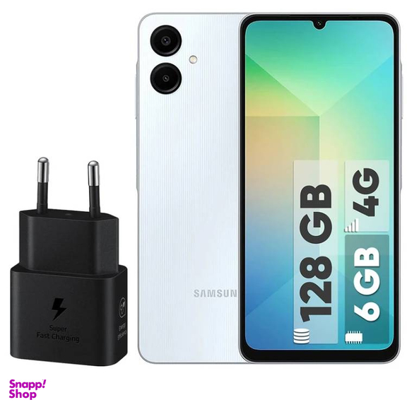 گوشی موبایل سامسونگ مدل Galaxy A06 دو سیم کارت ظرفیت 128 گیگابایت رم 6 گیگابایت به همراه شارژر 25 وات