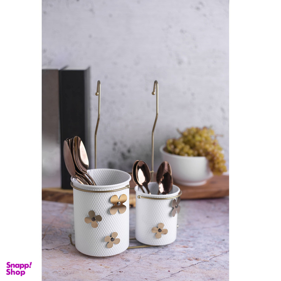 جای قاشق و چنگال دوقلو آسمان طرح گلدار پایه دار و آویزی