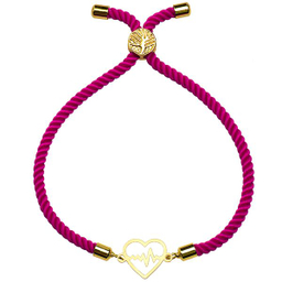 دستبند طلا 18 عیار زنانه کرابو طرح قلب و ضربان مدل Kr2182